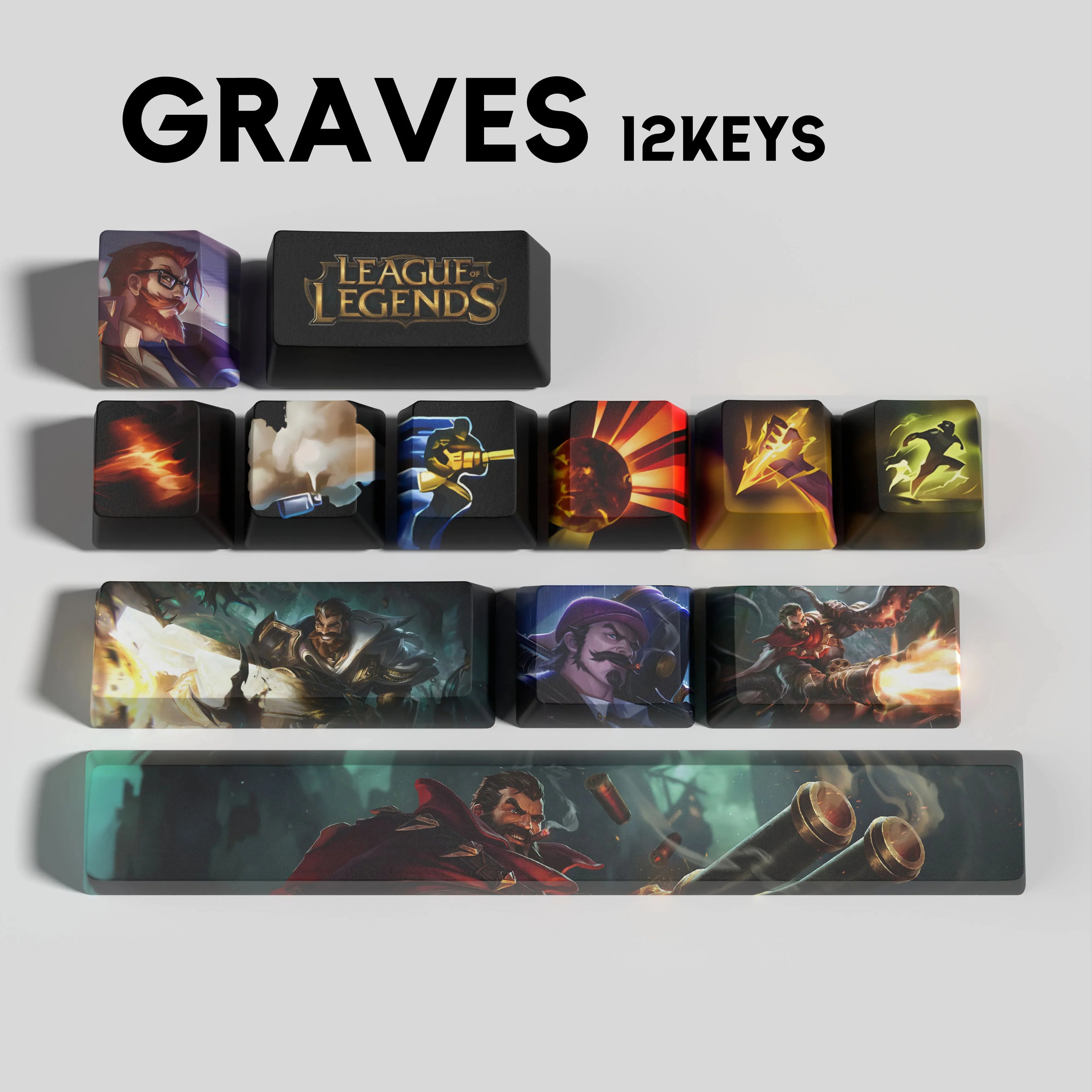 SPECIAL EDITION LEAGUE OF LEGENDS GRAVES 12 KEYCAPS