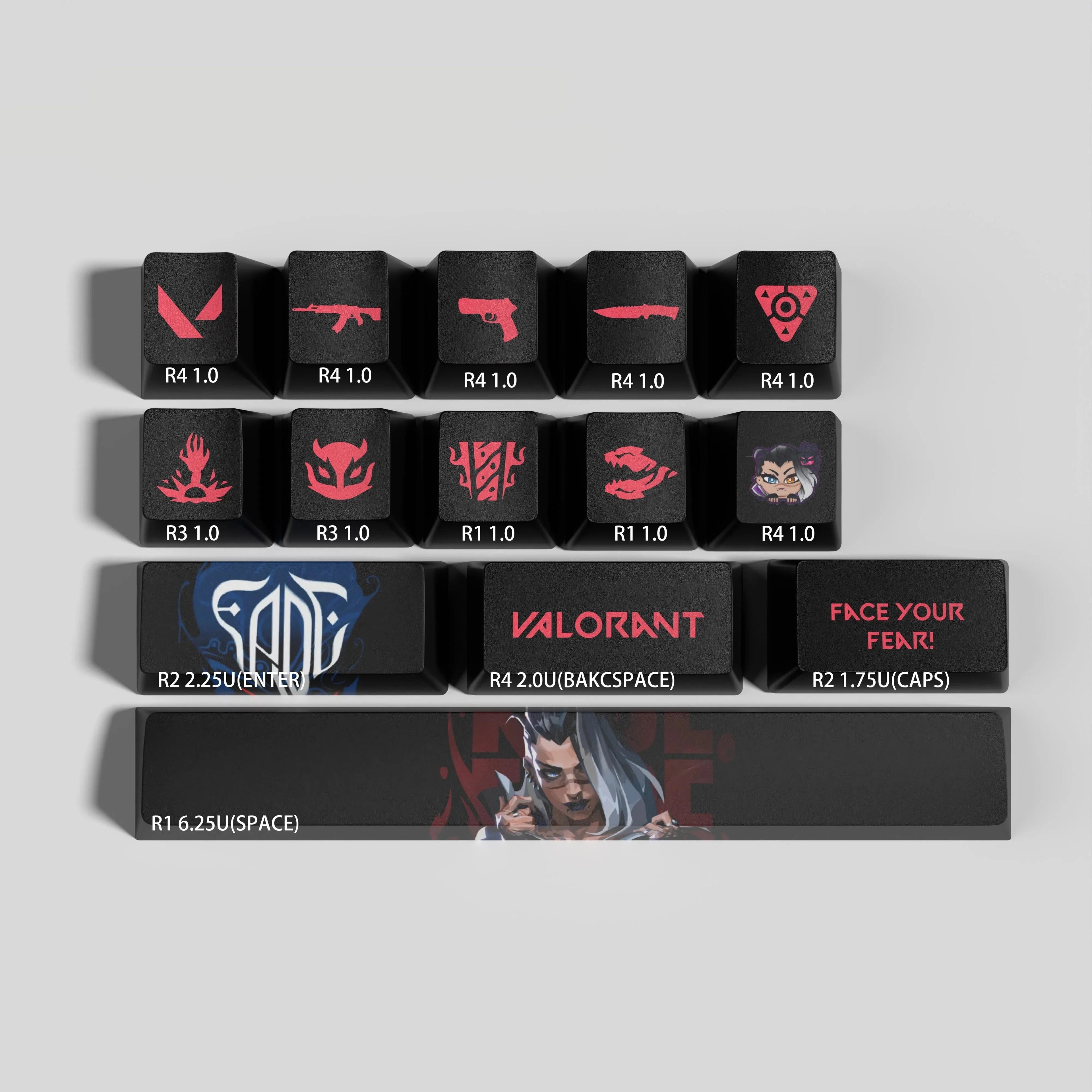 VALORANT DESIGNT FADE 14 KEYCAPS