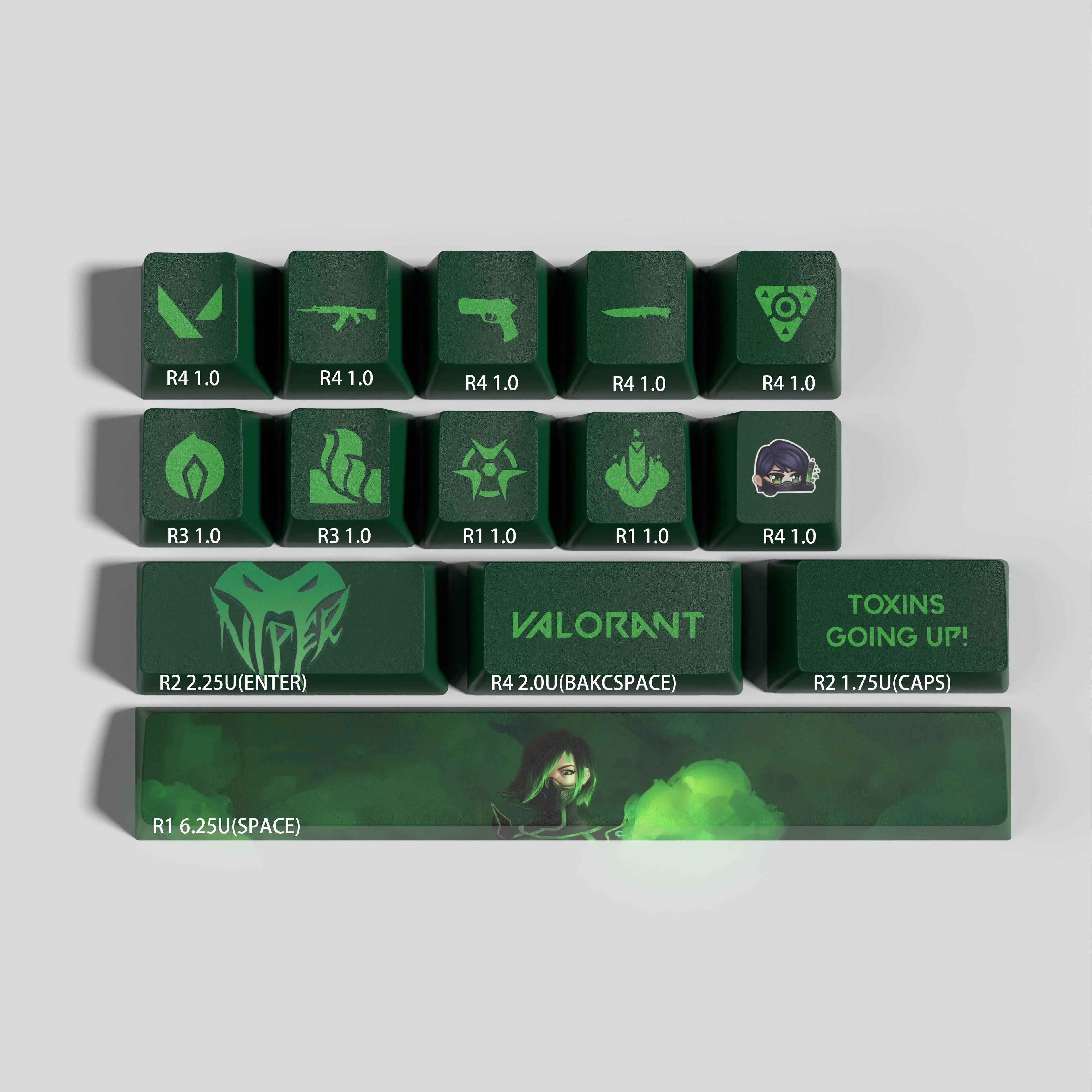 VALORANT DESIGN VIPER 14 KEYCAPS