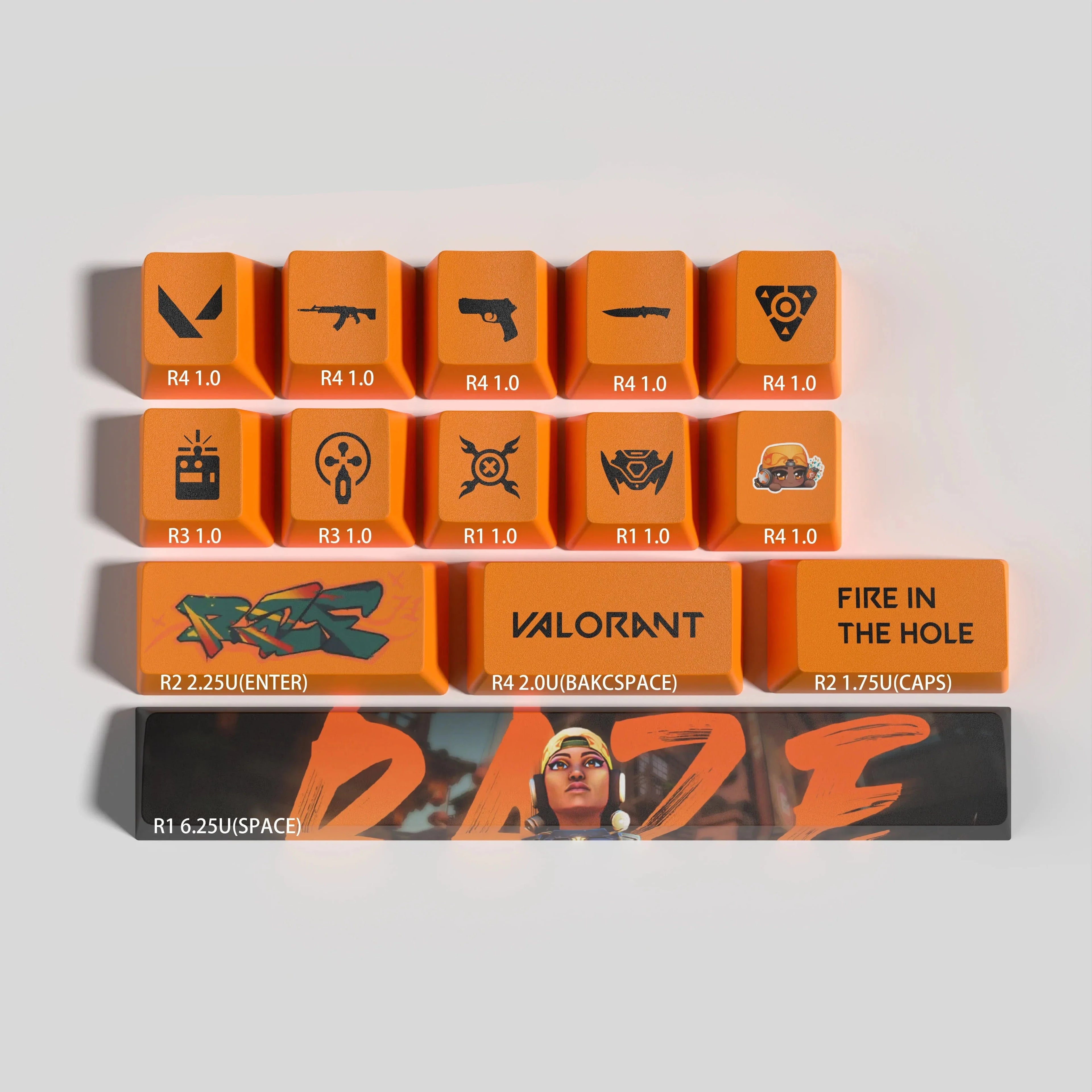VALORANT DESIGNT RAZE 14 KEYCAPS