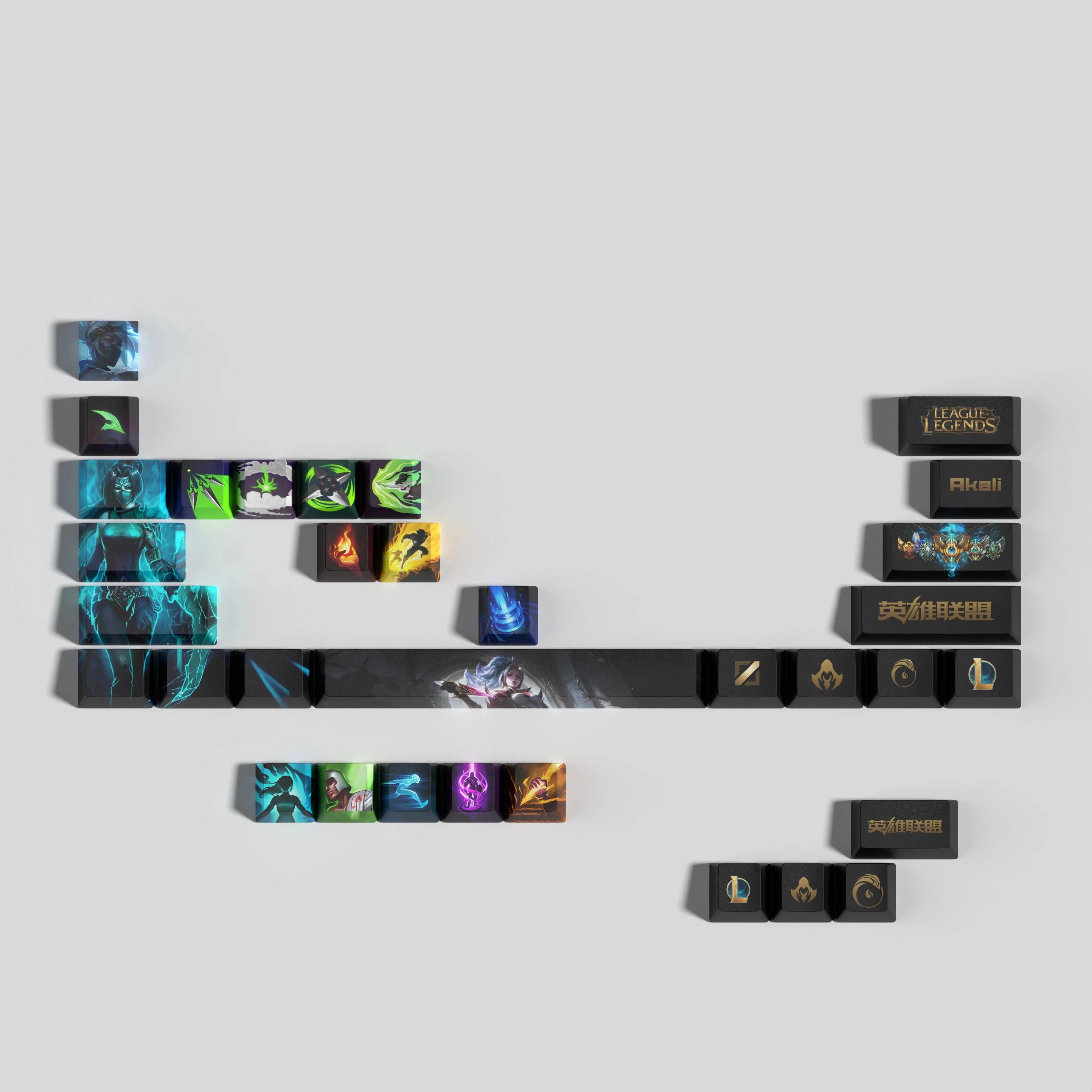 LEAGUE OF LEGENDS DESIGN AKALI 33 KEYCAPS