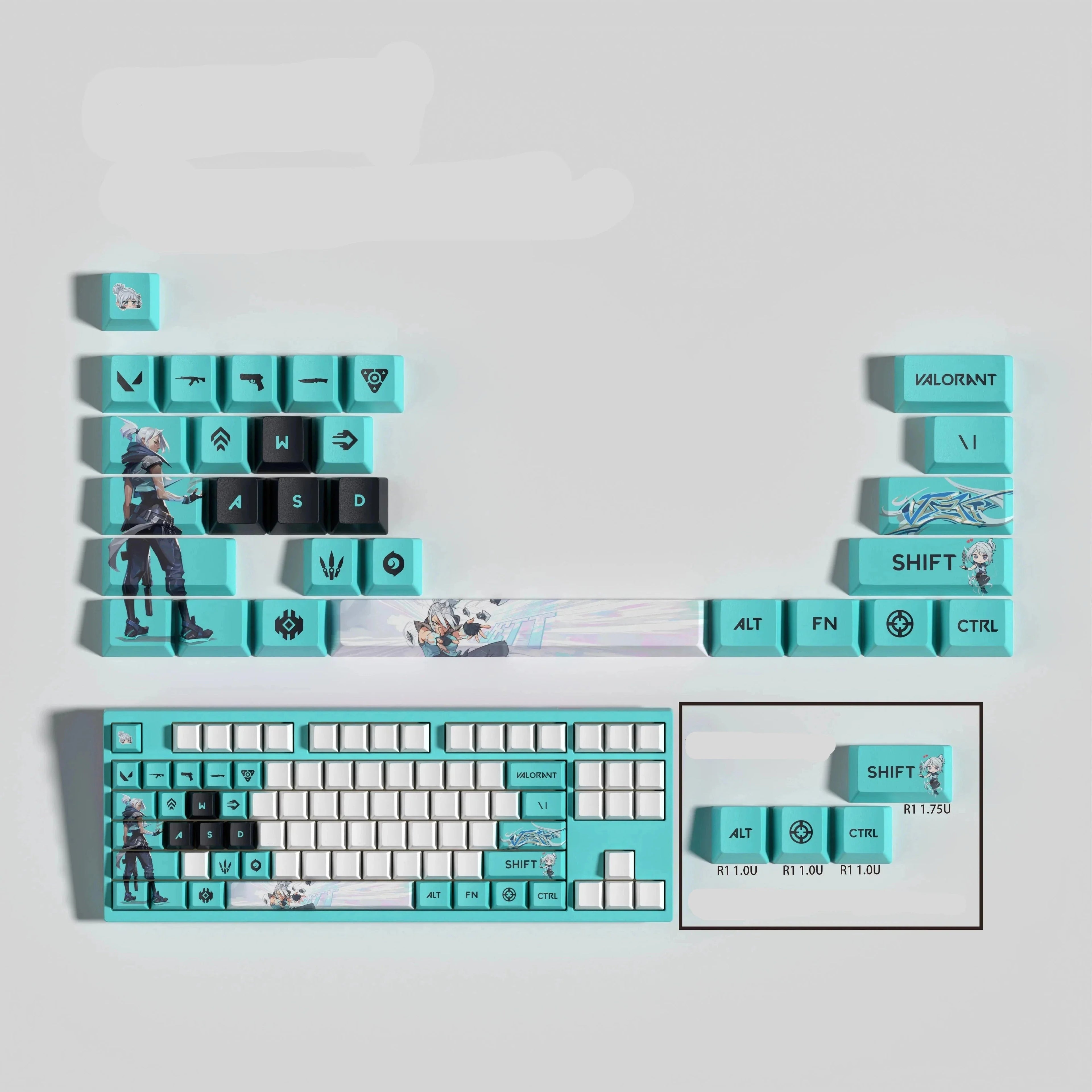 VALORANT DESIGN JETT 29 KEYCAPS
