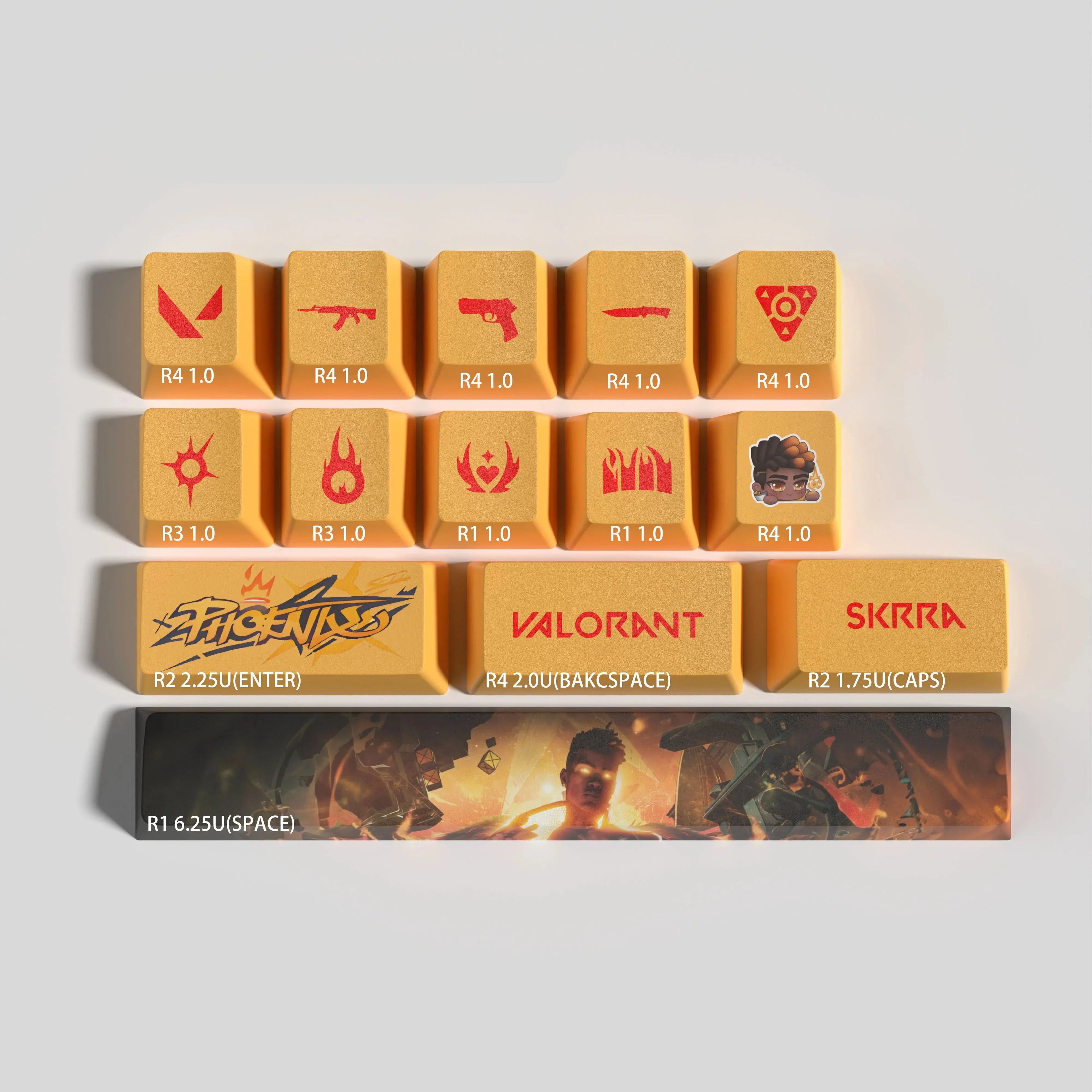 VALORANT DESIGNT PHOENIX 14 KEYCAPS