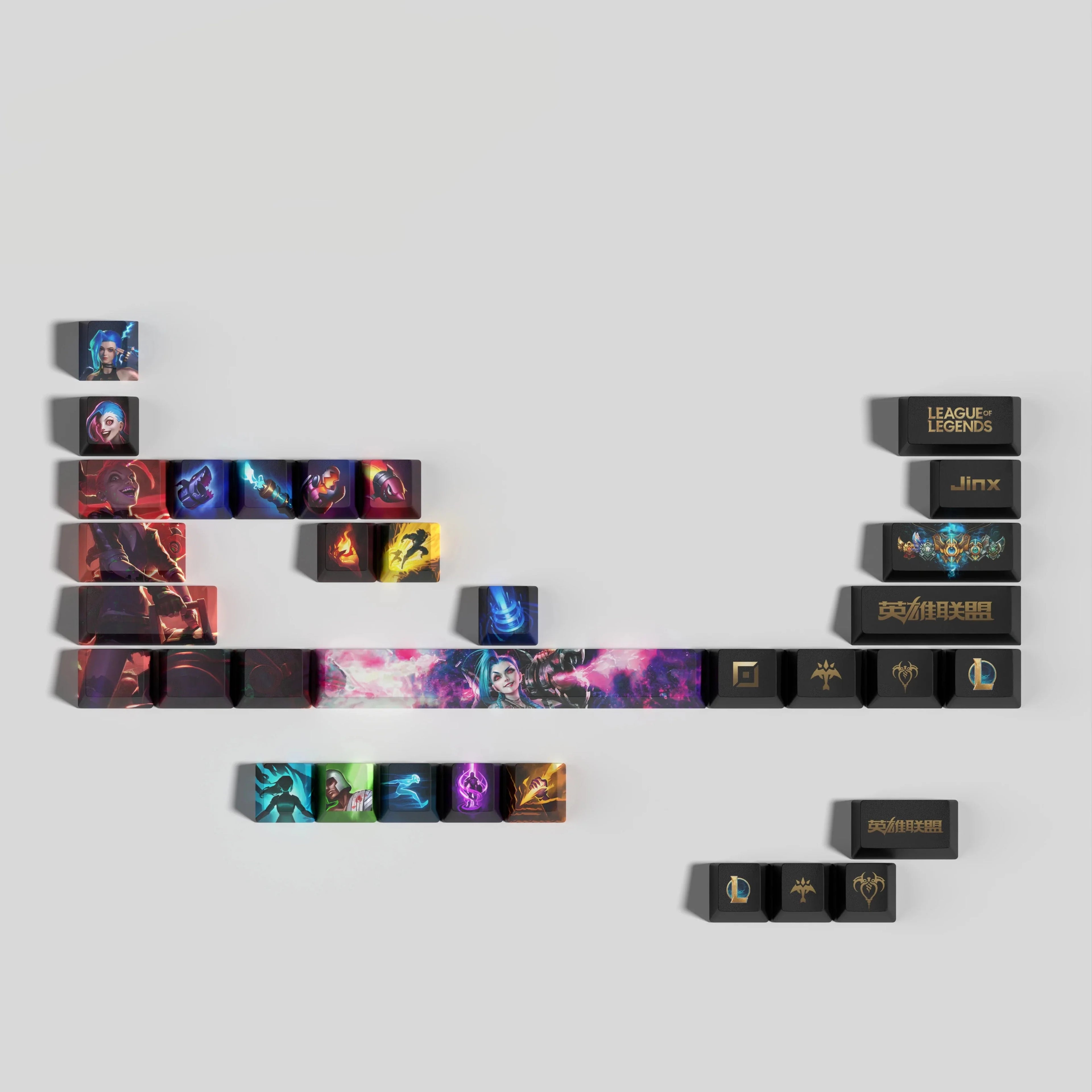 LEAGUE OF LEGENDS DESIGN JINX 33 KEYCAPS