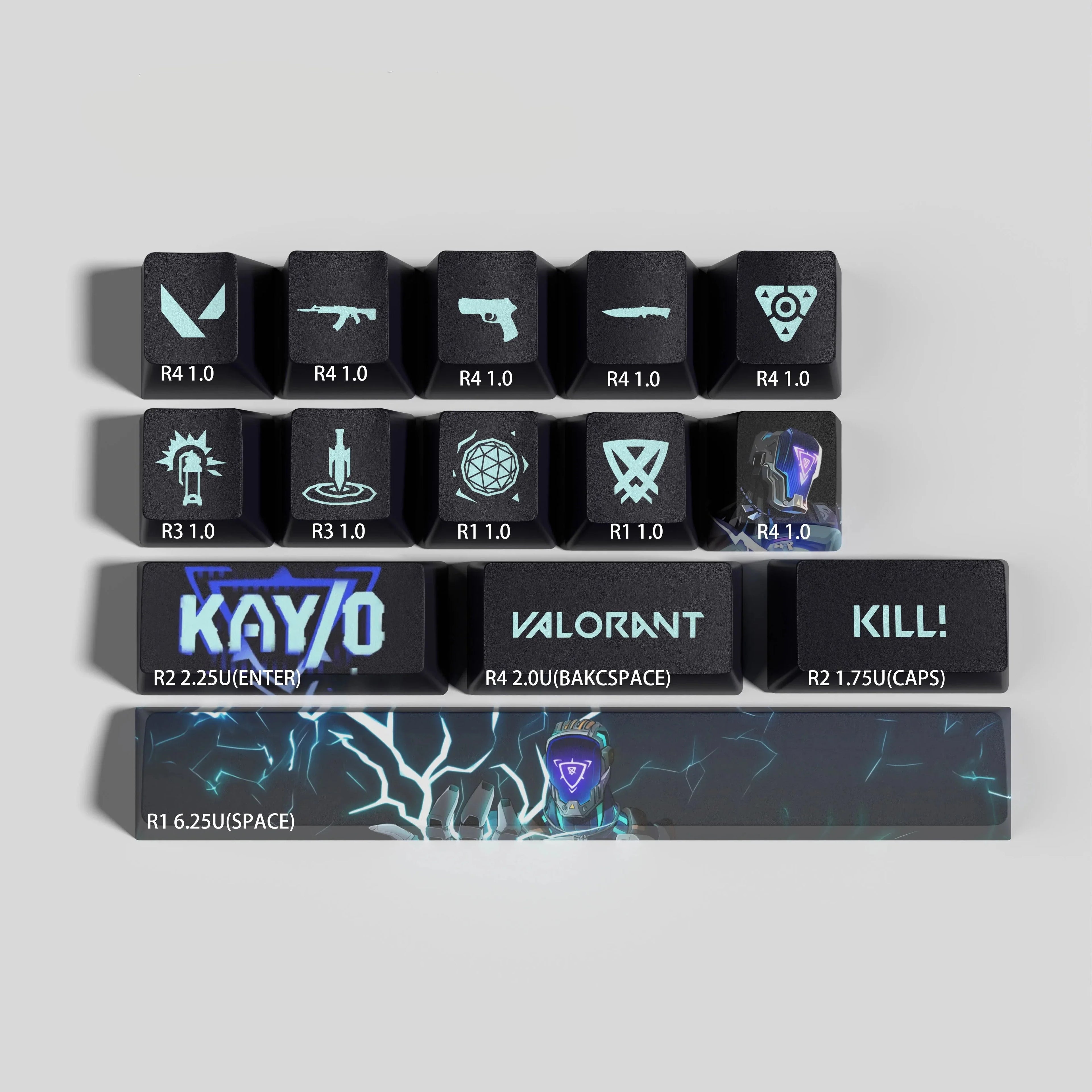 VALORANT DESIGN KAY-O 14 KEYCAPS