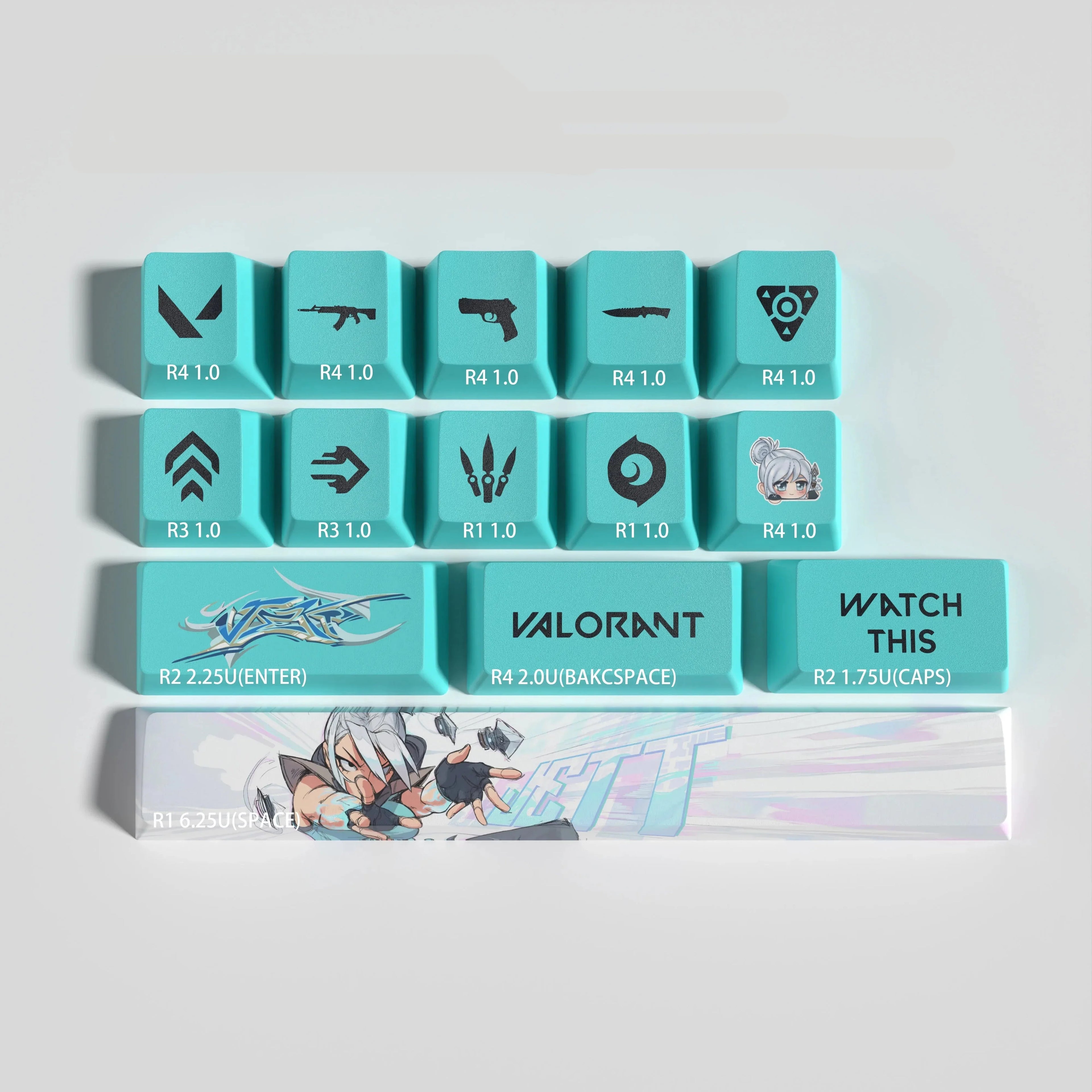 VALORANT DESING JETT 14 KEYCAPS