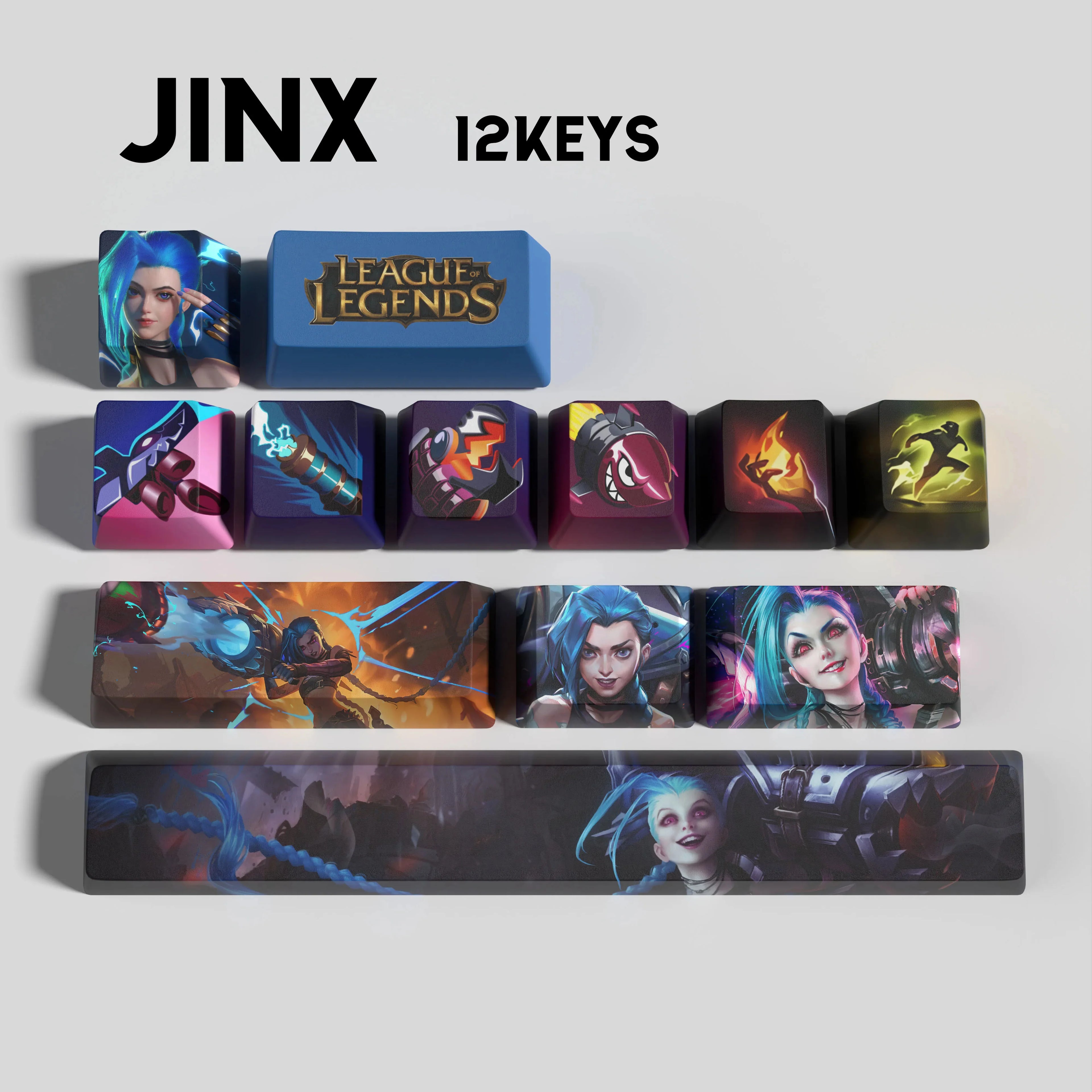 SPECIAL EDITION LEAGUE OF LEGENDS JINX 12 KEYCAPS